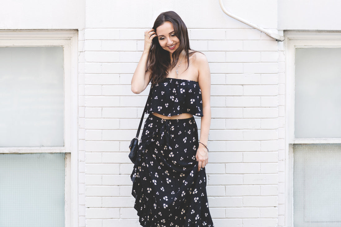 Two Piece Chic Set of Shy Girl coning into her own through fashion choices and expression