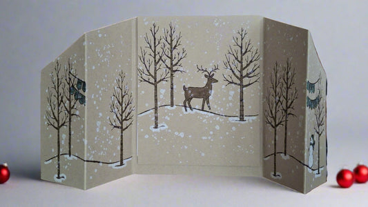 White Christmas Greeting Card with Snowman DIY, Upright Front View | Crafty Monkey