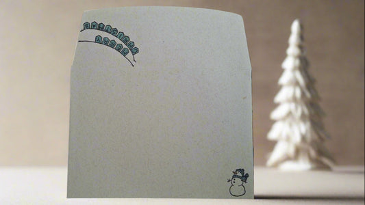 White Christmas Greeting Card with Snowman DIY, Envelop | Crafty Monkey