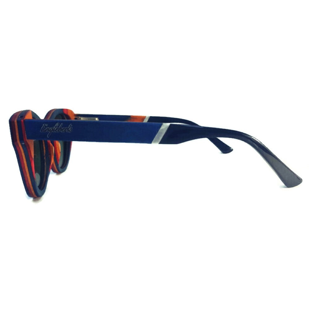 Beach Bound Skateboard Wood and Acetate Sunglasses, Polarized Style Comfort Wear