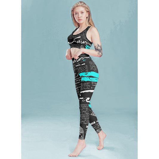 Comfort & Style Black Fashion Fitness Set - Workout Wear, side view