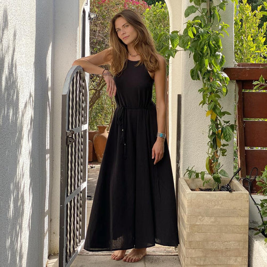 CALLIE MAXI Black DRESS Flattering Fit
