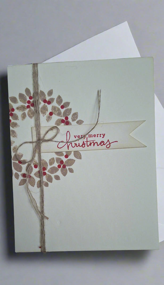 Christmas Wreath Front Greeting Card | Crafty Monkey