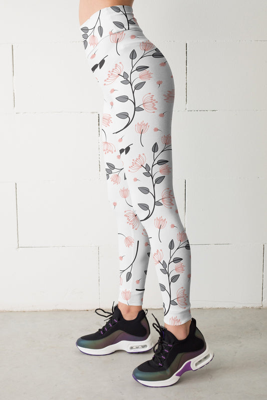 Floral Fitness Workout Legging Set, Standing side view | Crafty Monkey