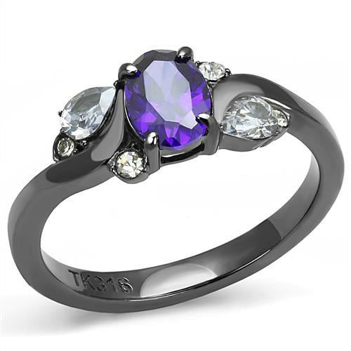 IP Light Black (IP Gun) Stainless Steel Ring with AAA Grade Quality