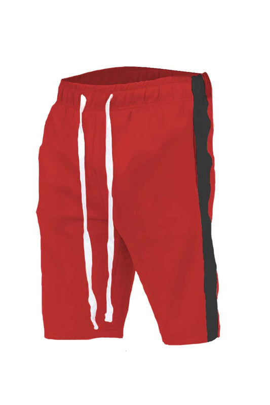 MEN'S SINGLE STRIPE RED DRAWSTRING SHORTS