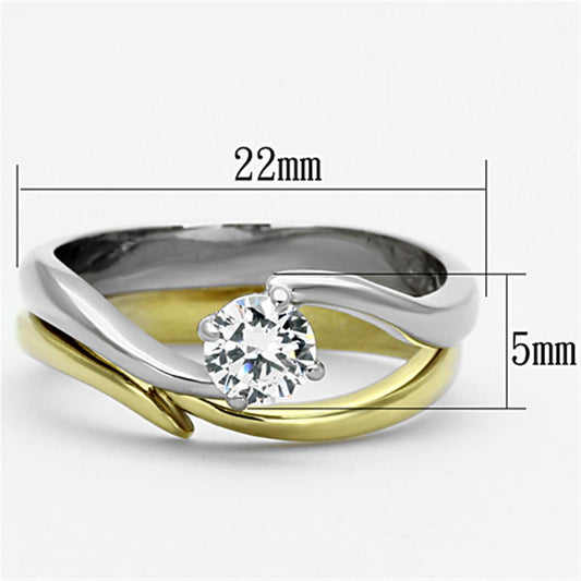 Two-Tone IP Gold (Ion Plating) Stainless Steel Ring