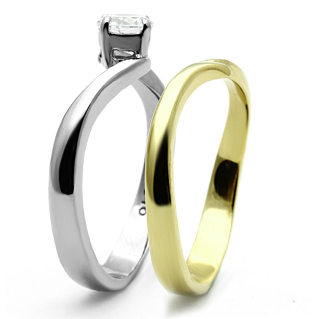 Two-Tone IP Gold (Ion Plating) Stainless Steel Ring