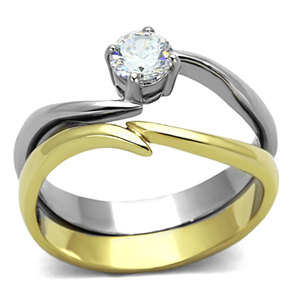 Two-Tone IP Gold (Ion Plating) Stainless Steel Ring