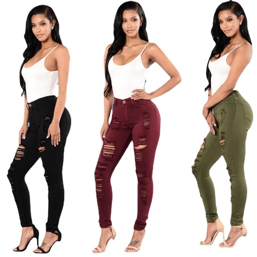 Women's Black, Red, Green Fitted High Rise Jeans-Jeans-Crafty Monkey