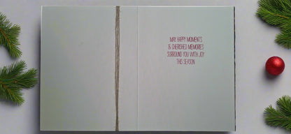 Christmas Wreath Inside Sentiment Greeting Card with ribbon | Crafty Monkey