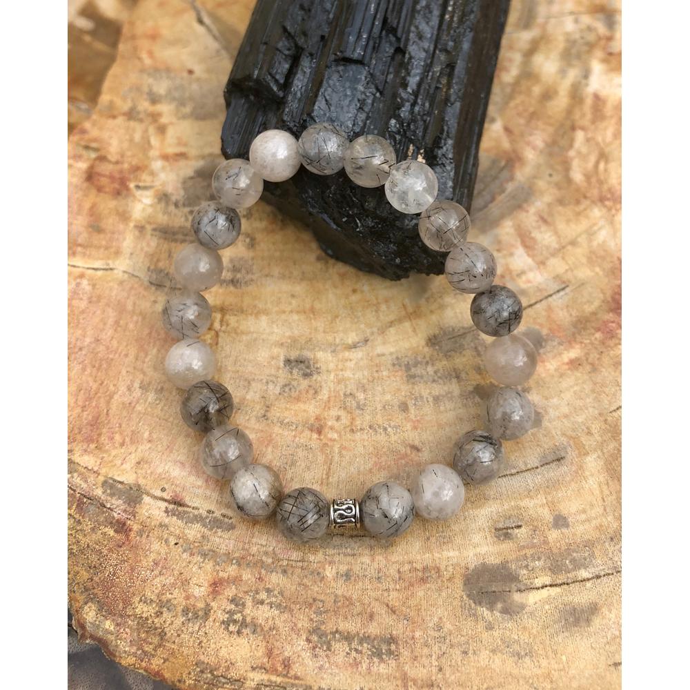Black Tourmaline Quartz Stretch Bracelet for the Wrist! Natural Crystals & Handmade! | Crafty Monkey