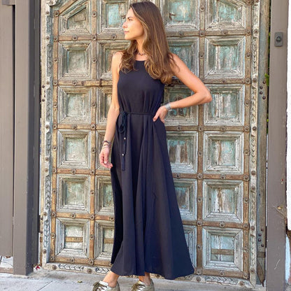 CALLIE MAXI Black DRESS Flattering Fit