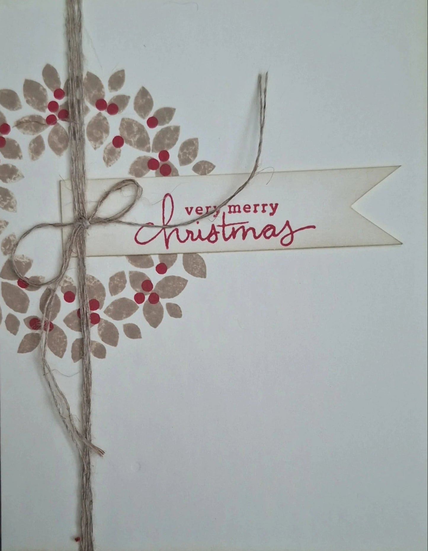 Christmas Wreath Front Side Greeting Card with ribbon | Crafty Monkey