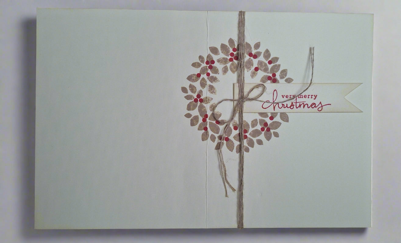 Christmas Wreath Opened Front and Back Greeting Card | Crafty Monkey