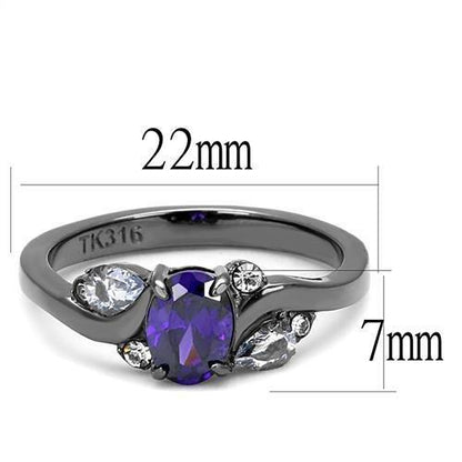 IP Light Black (IP Gun) Stainless Steel Ring with AAA Grade Quality