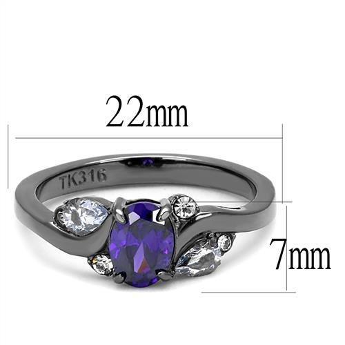 IP Light Black (IP Gun) Stainless Steel Ring with AAA Grade Quality