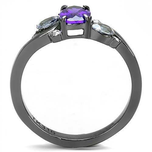 IP Light Black (IP Gun) Stainless Steel Ring with AAA Grade Quality