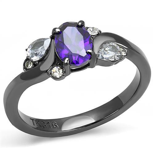 IP Light Black (IP Gun) Stainless Steel Ring with AAA Grade Quality