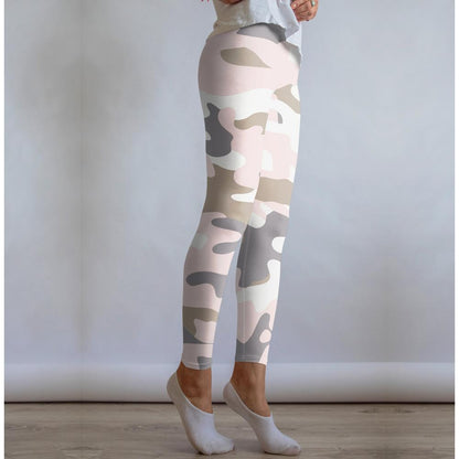 Pink Camo Leggings, Capris, Shorts