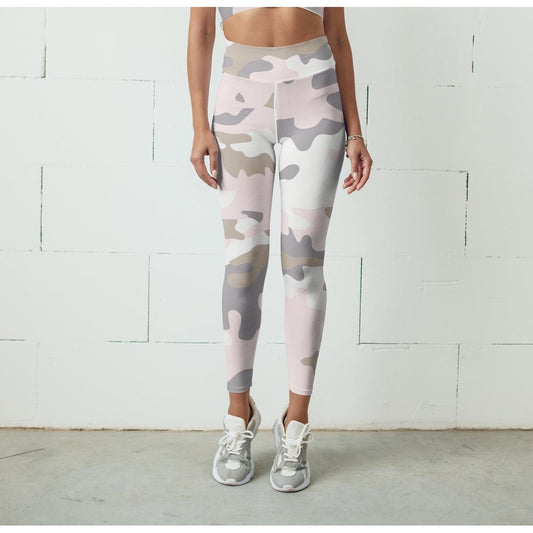 Pink Camo Leggings, Capris, Shorts