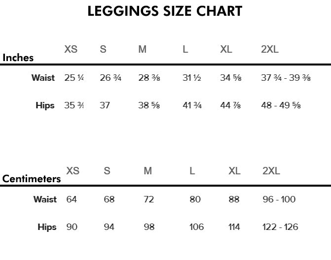 Purple Tie Dye Fitness Workout Legging Set, Legging Size Chart
