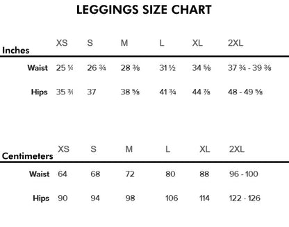 Purple Tie Dye Fitness Workout Legging Set, Legging Size Chart