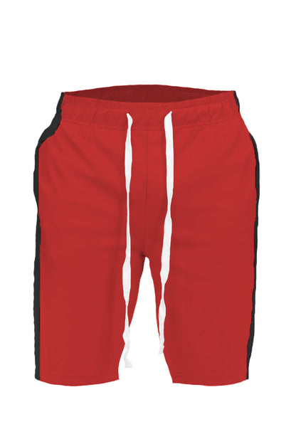 MEN'S SINGLE STRIPE RED DRAWSTRING SHORTS