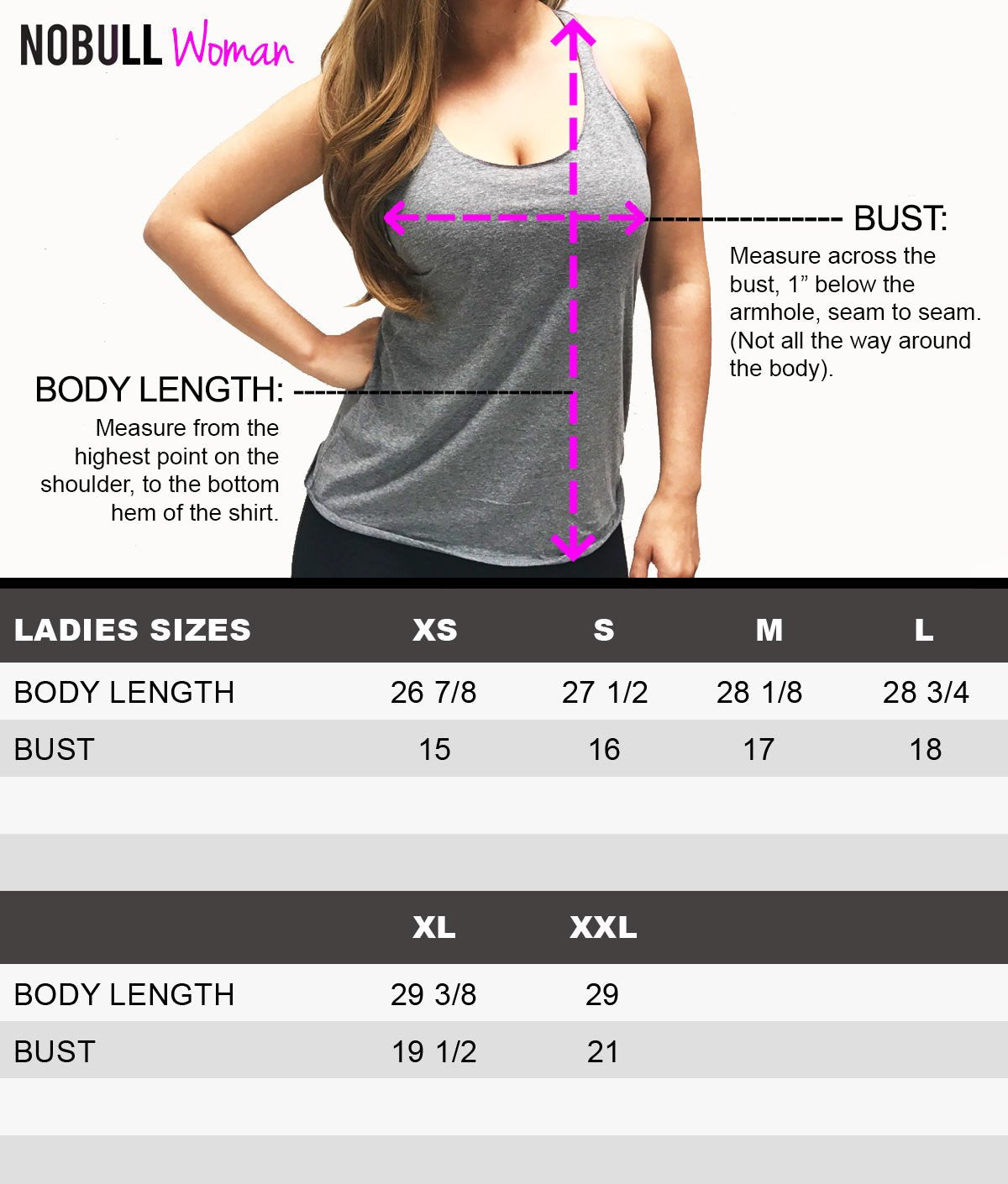 Women's Sore Today STRONG Tomorrow Workout Tank Top Gray with Black Size Chart. Fitness is Fun!
