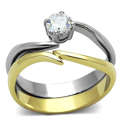 Two-Tone IP Gold (Ion Plating) Stainless Steel Ring